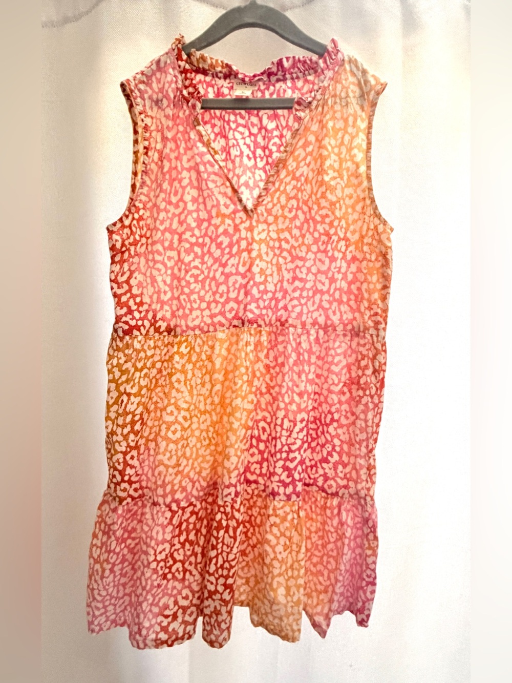 Crewcuts Pink & Orange Leopard-Print Sleeveless Dress XL